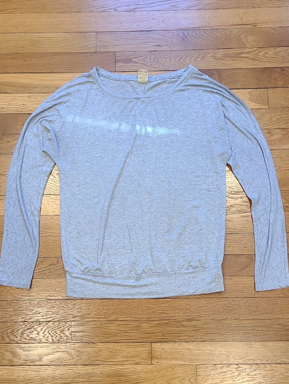 Faded Glory Silver Sparkle Long Sleeve Top